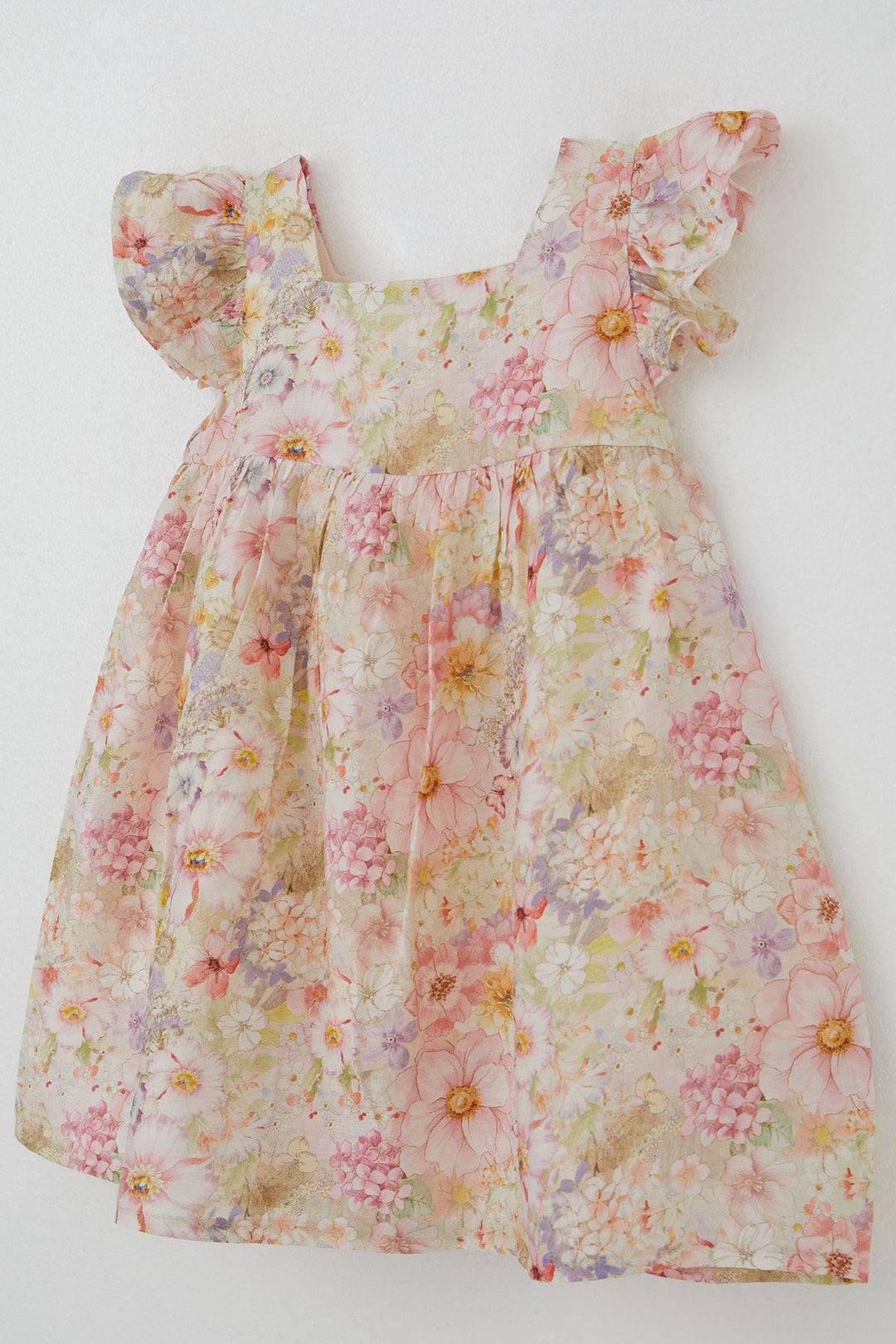 BRE Breeze Girl's Dress Satin Flower Patterned Back Zipper 3-7 Years, Mixed Color - Beauvais