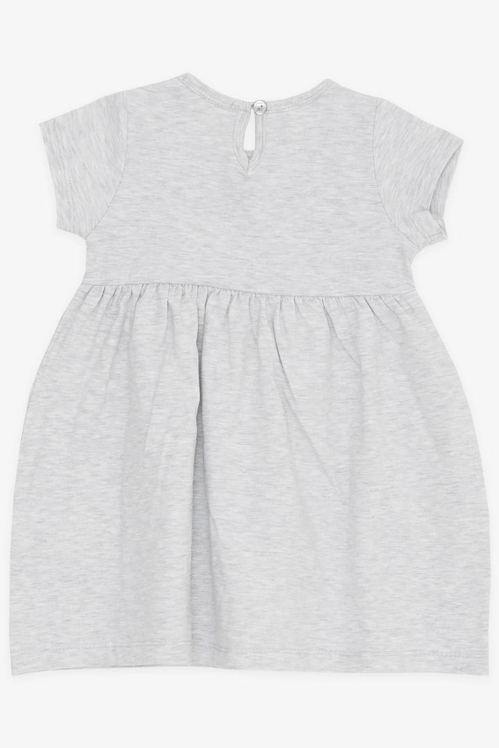 BRE Breeze Girl's Dress Cute Fawn Printed 1.5-5 Years, Grey Melange - Bensalem