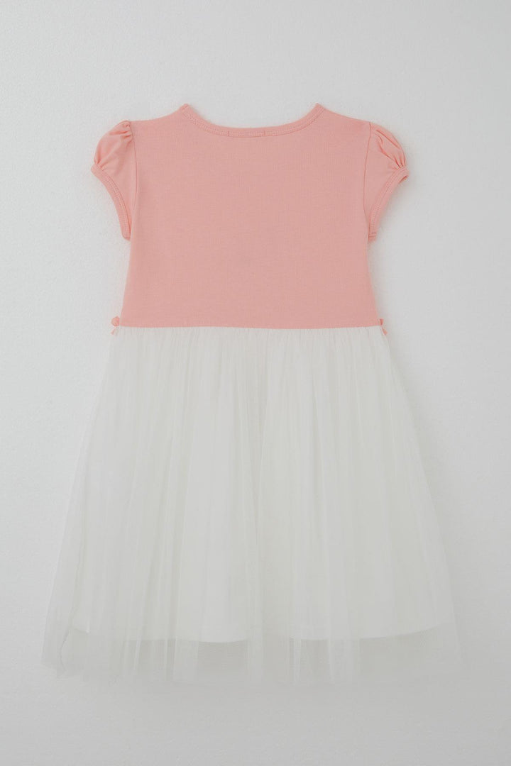 BRE Breeze Girl's Dress Cute Flamingo Embroidered Tulle 4-8 Years, Salmon - Wilrijk