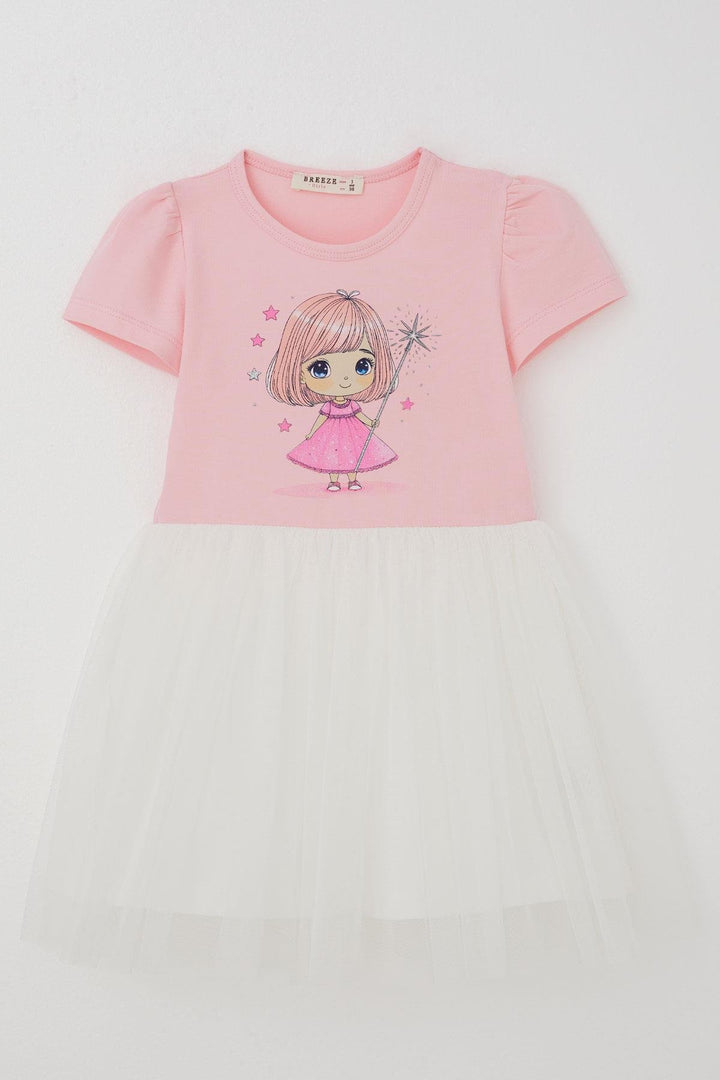 BRE Breeze Girl's Dress Cute Little Wizard Printed 2-6 Years, Pink - Stonecrest
