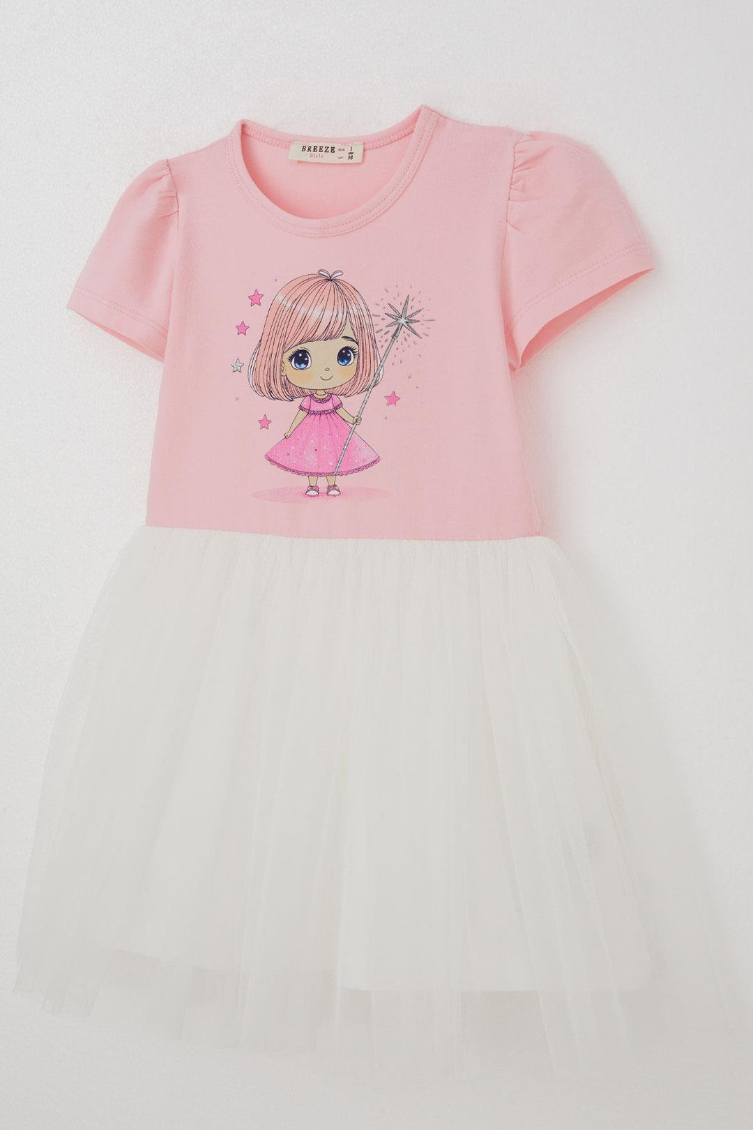 BRE Breeze Girl's Dress Cute Little Wizard Printed 2-6 Years, Pink - Stonecrest