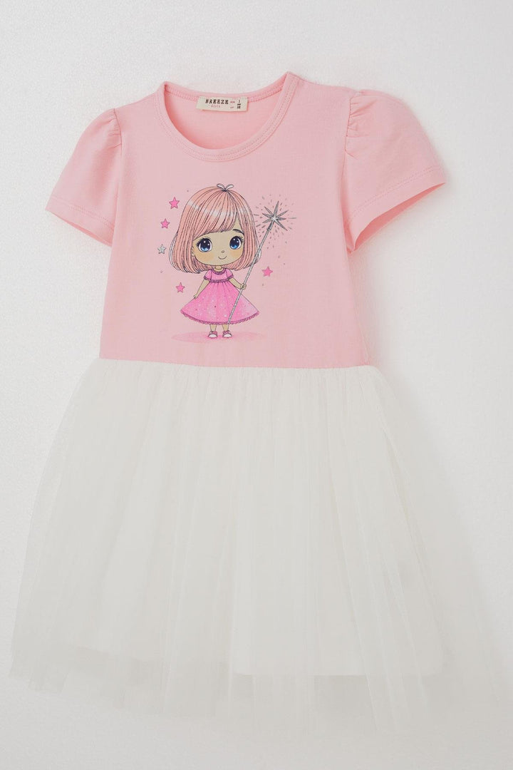 BRE Breeze Girl's Dress Cute Little Wizard Printed 2-6 Years, Pink - Stonecrest