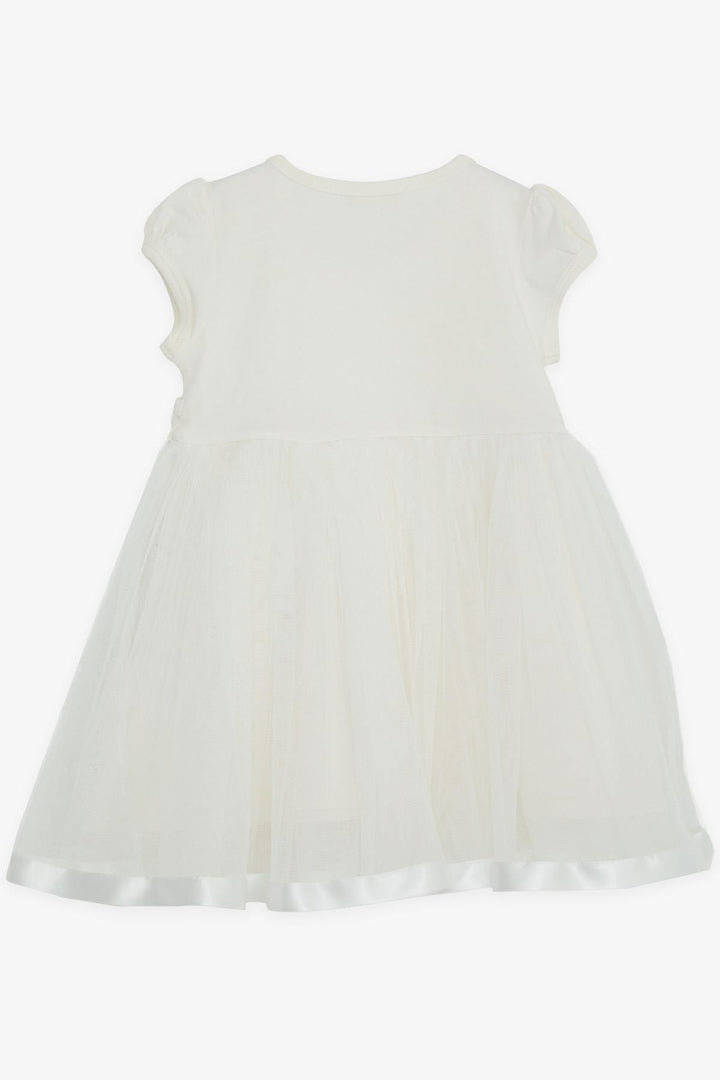 BRE Breeze Girl's Dress with Tulle Bow Armalı 1.5-5 Years, Ecru - Temecula