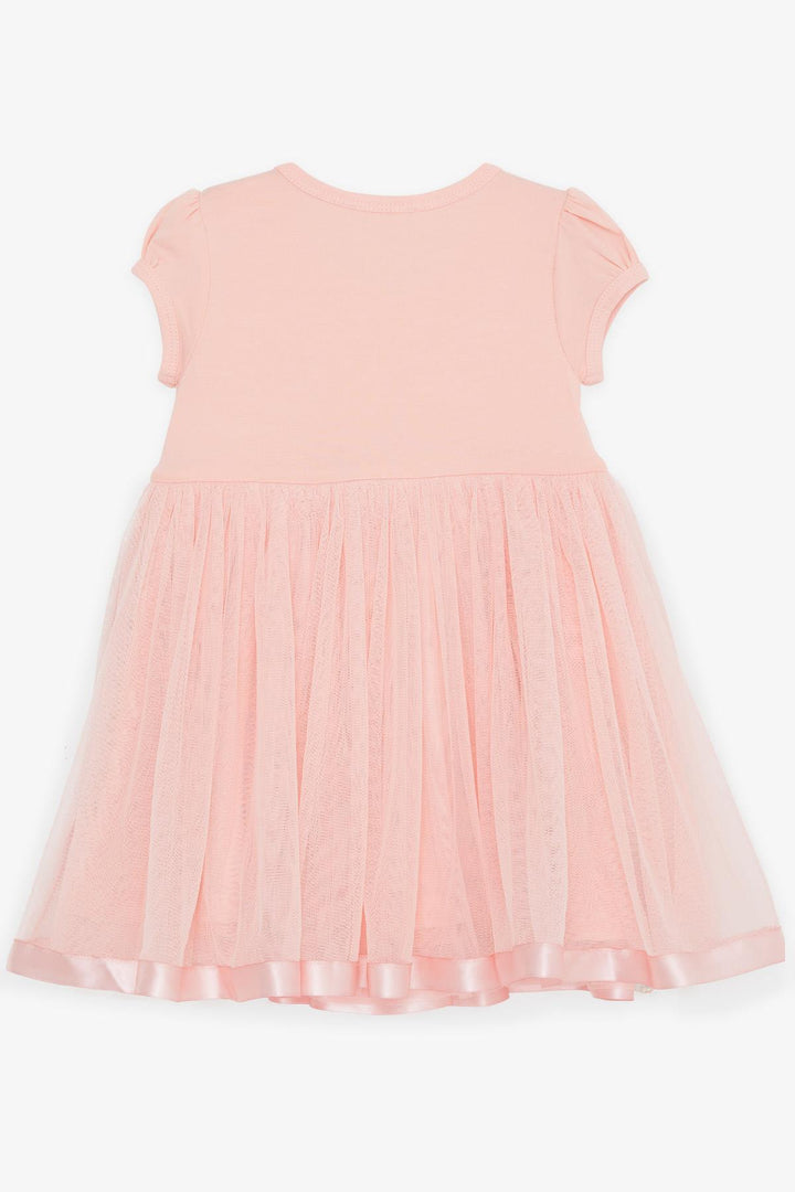 BRE Breeze Girl's Dress Tulle Bow Detailed Armalı 1.5-5 Years, Salmon - Agía Paraskeví