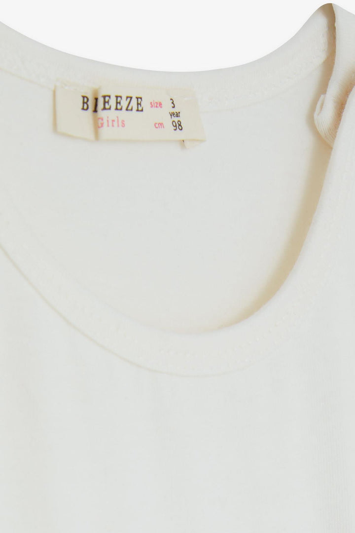 BRE Breeze Girl's Dress with Tulle Bow Armalı 1.5-5 Years, Ecru - Temecula