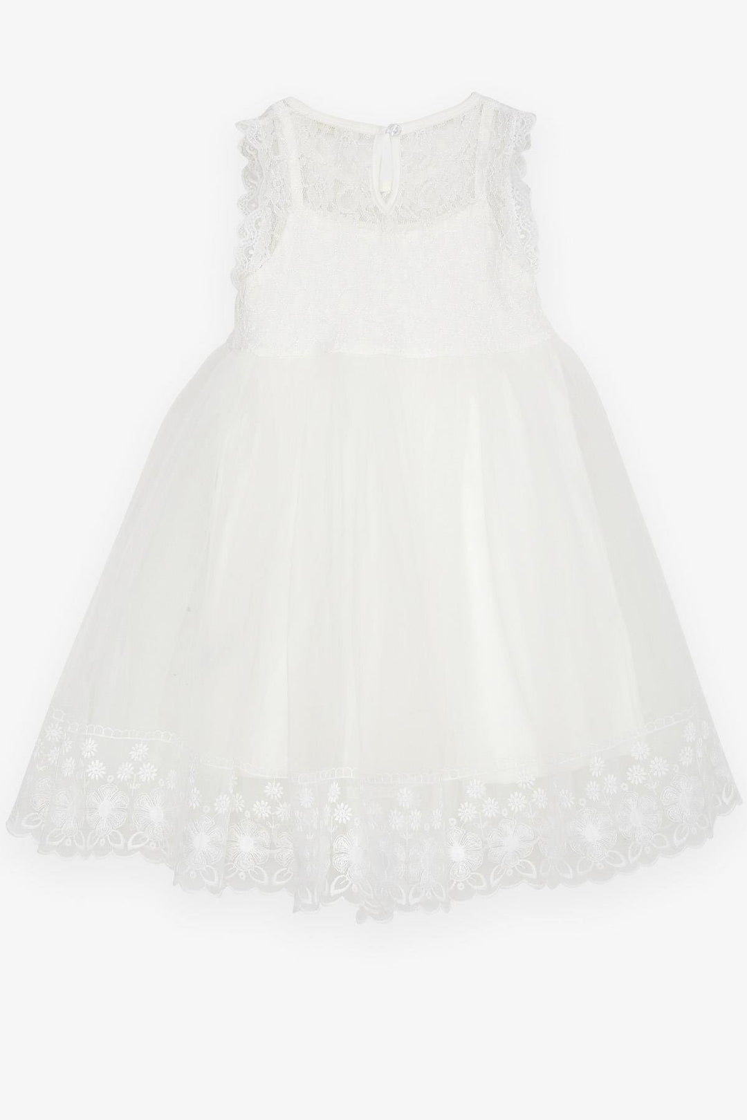 BRE Breeze Girl's Dress with Tulle and Lace, 4-9 Years, White - Hameln