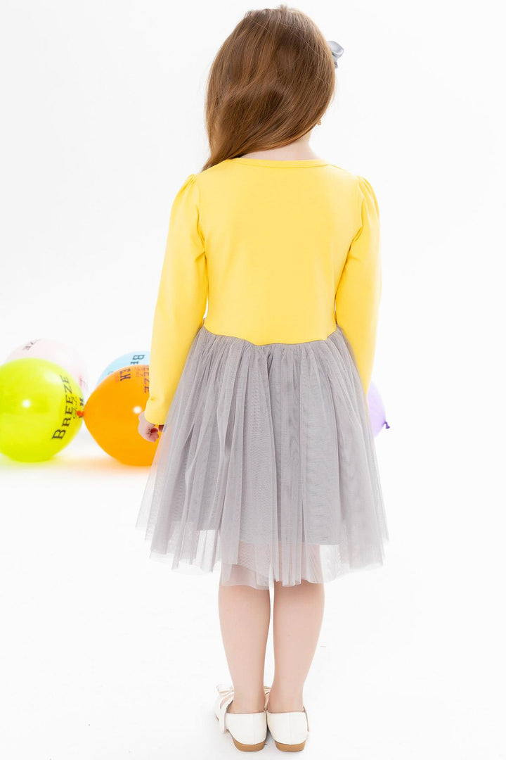 BRE Breeze Girl's Dress Unicorn Printed 1.5-5 Years, Yellow - Peabody