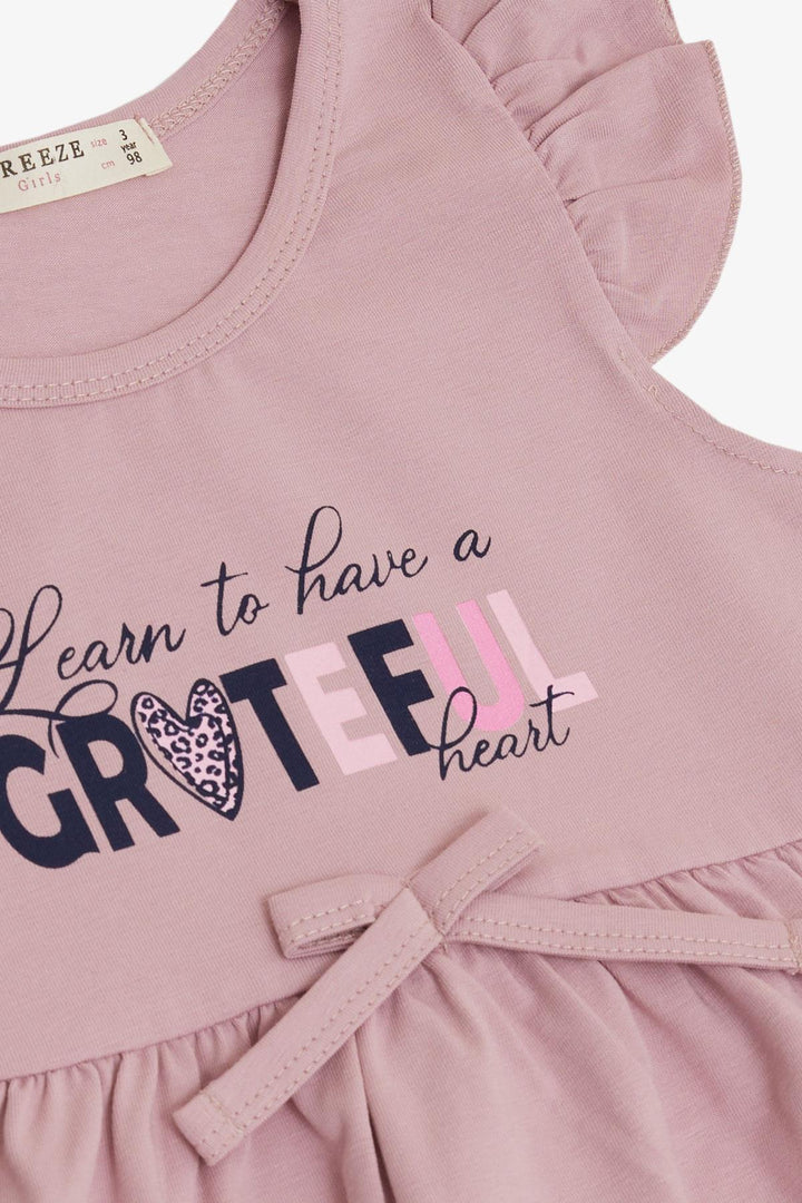 BRE Breeze Girl's Dress with Summer Print, 3-7 Years, Rose Pink - Chieti