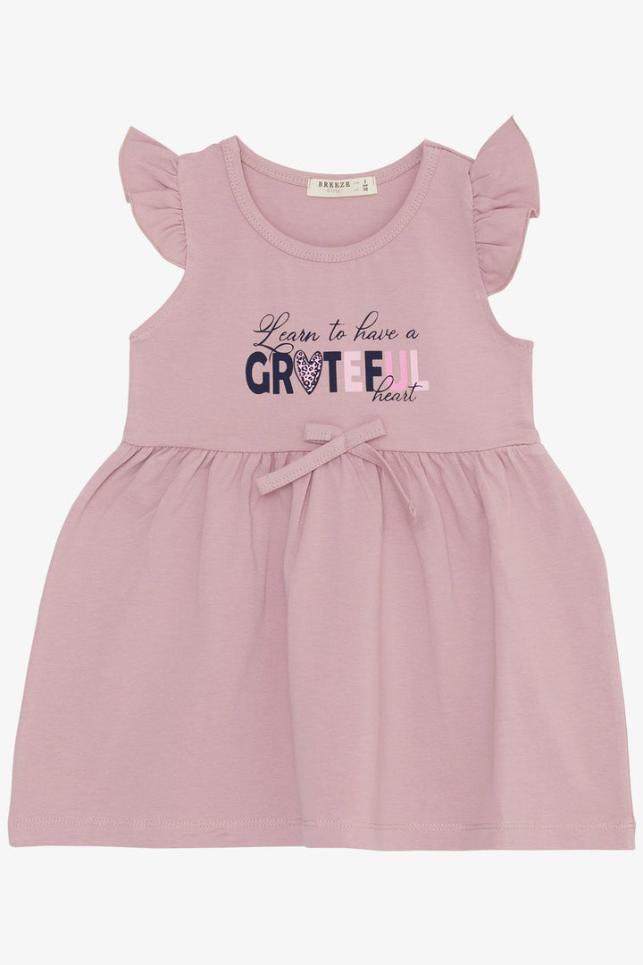 BRE Breeze Girl's Dress with Summer Print, 3-7 Years, Rose Pink - Chieti