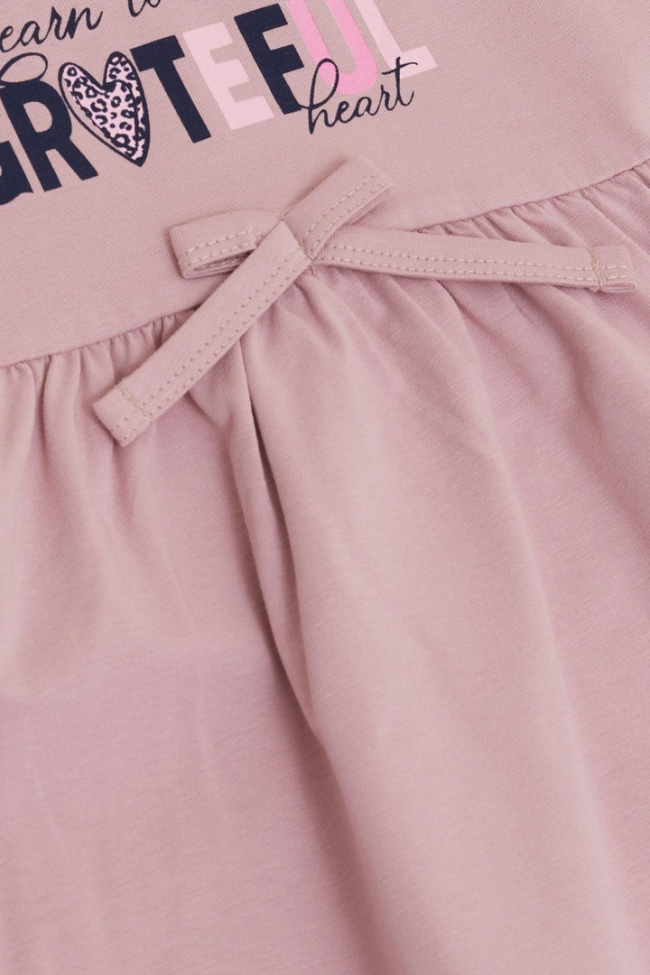BRE Breeze Girl's Dress with Summer Print, 3-7 Years, Rose Pink - Chieti