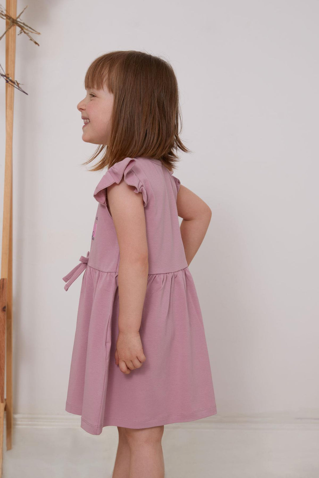 BRE Breeze Girl's Dress with Summer Print, 3-7 Years, Rose Pink - Chieti