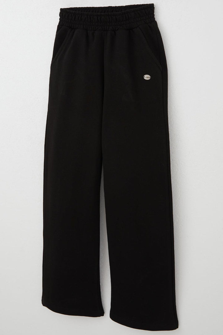 BRE Breeze Girl's Sweatpants with Arm Detail Elastic Waistband Pockets 82 Years, Black - Agía Paraskeví