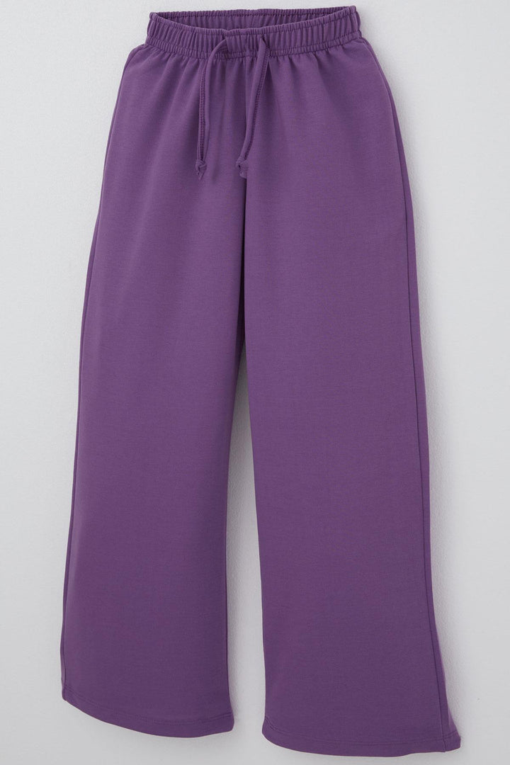 BRE Breeze Girl's Sweatpants with Drawstring Waistband Accessory, Elastic Waistband, 5-9 Years, Purple - Northbrook