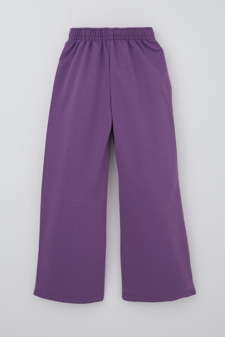 BRE Breeze Girl's Sweatpants with Drawstring Waistband Accessory, Elastic Waistband, 5-9 Years, Purple - Northbrook