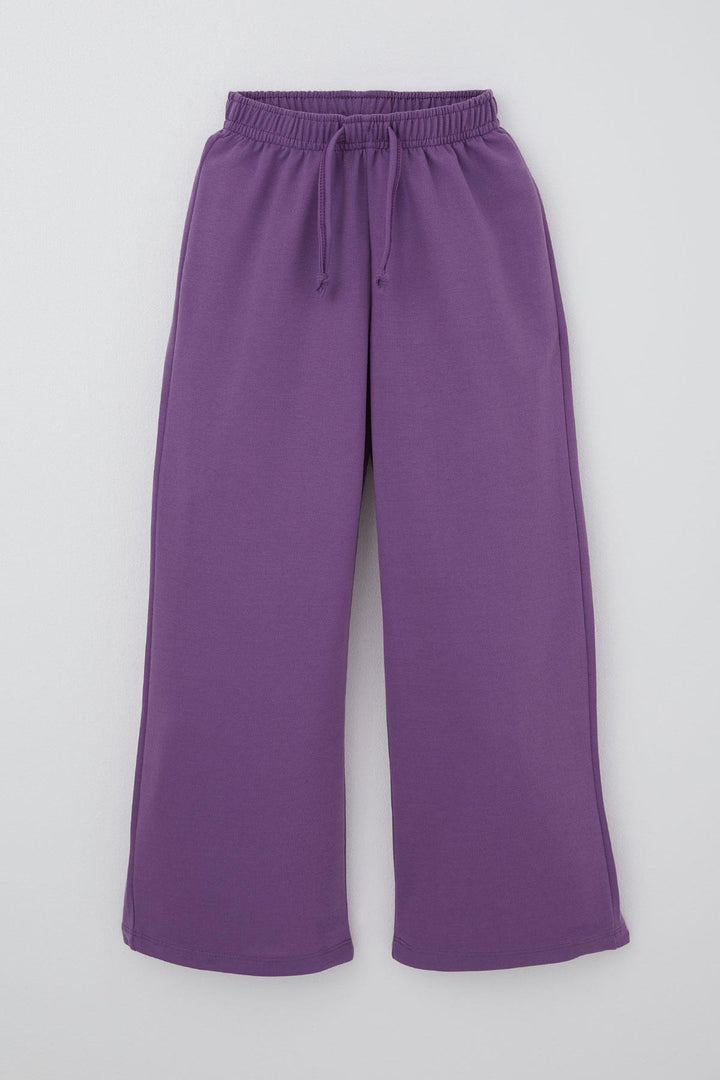 BRE Breeze Girl's Sweatpants with Drawstring Waistband Accessory, Elastic Waistband, 5-9 Years, Purple - Northbrook