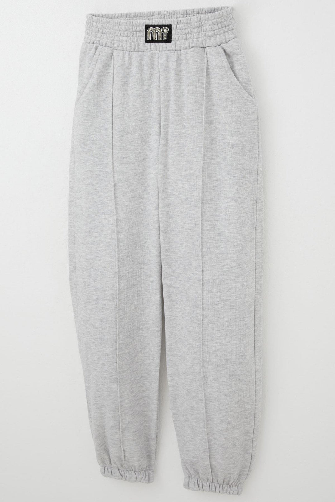 BRE Breeze Girl's Sweatpants Bottom Waist Part Detailed with Emblem 94 Years, Light Grey Melange - Oshkosh