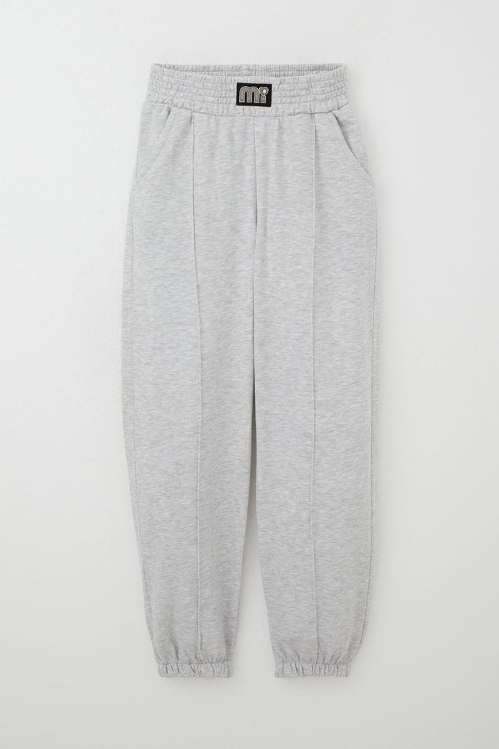 BRE Breeze Girl's Sweatpants Bottom Waist Part Detailed with Emblem 94 Years, Light Grey Melange - Oshkosh