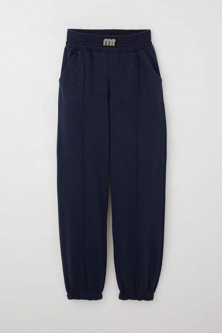 BRE Breeze Girl's Sweatpants Bottom Waist Part Arm Detail 94 Years, Navy Blue - Maple Grove