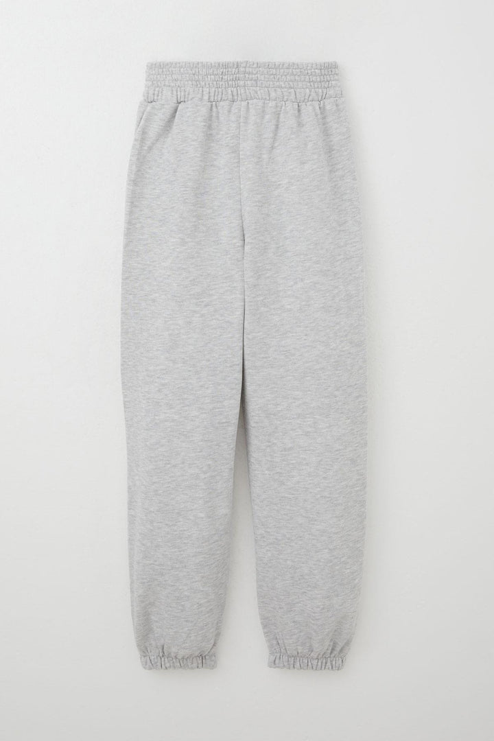 BRE Breeze Girl's Sweatpants Bottom Waist Part Detailed with Emblem 94 Years, Light Grey Melange - Oshkosh