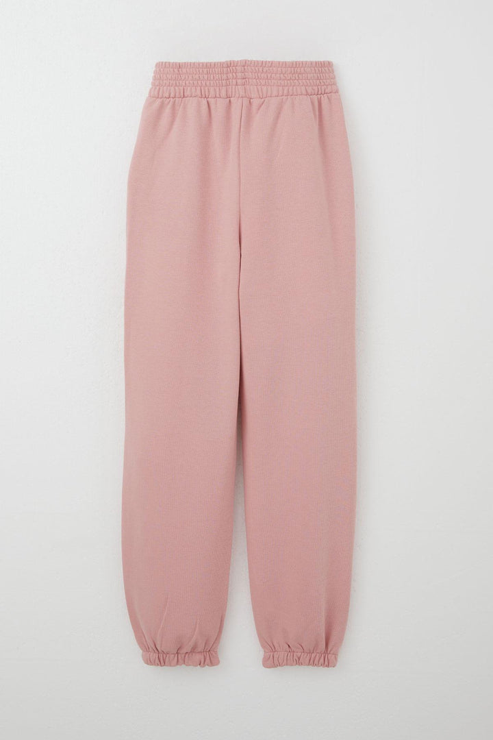 BRE Breeze Girl's Sweatpants Bottom Waist Part Detailed with Emblem 94 Years, Rose Pink - Heroica Ciudad de Tlaxiaco