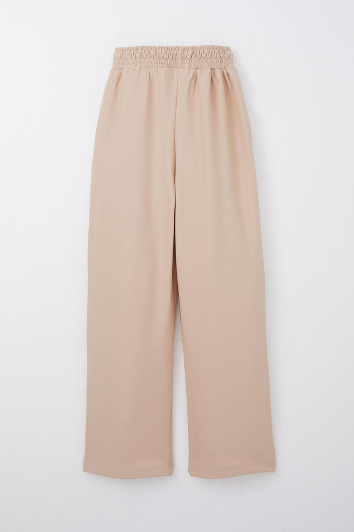 BRE Breeze Girl's Sweatpants with Elastic Waistband, Pockets and Logo, Beige, 62 Years - Bad Salzuflen