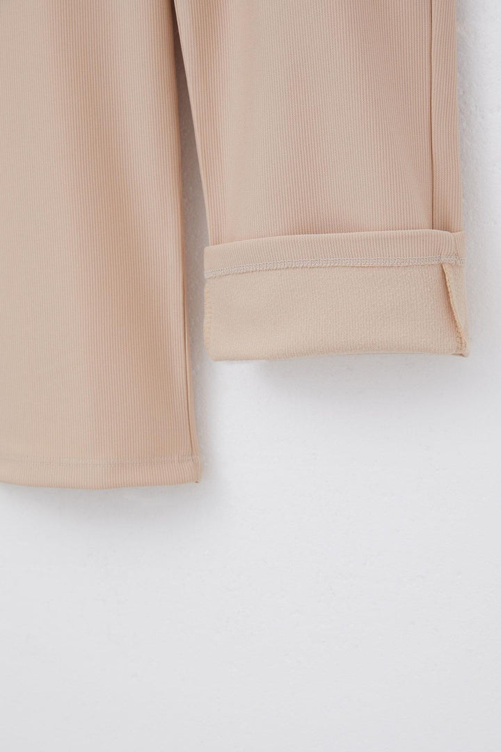 BRE Breeze Girl's Sweatpants with Elastic Waistband, Pockets and Logo, Beige, 62 Years - Iormughanlo