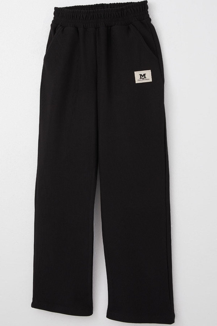 BRE Breeze Girl's Sweatpants with Elastic Waistband, Pockets and Logo, 62 Years, Black - Johns Creek