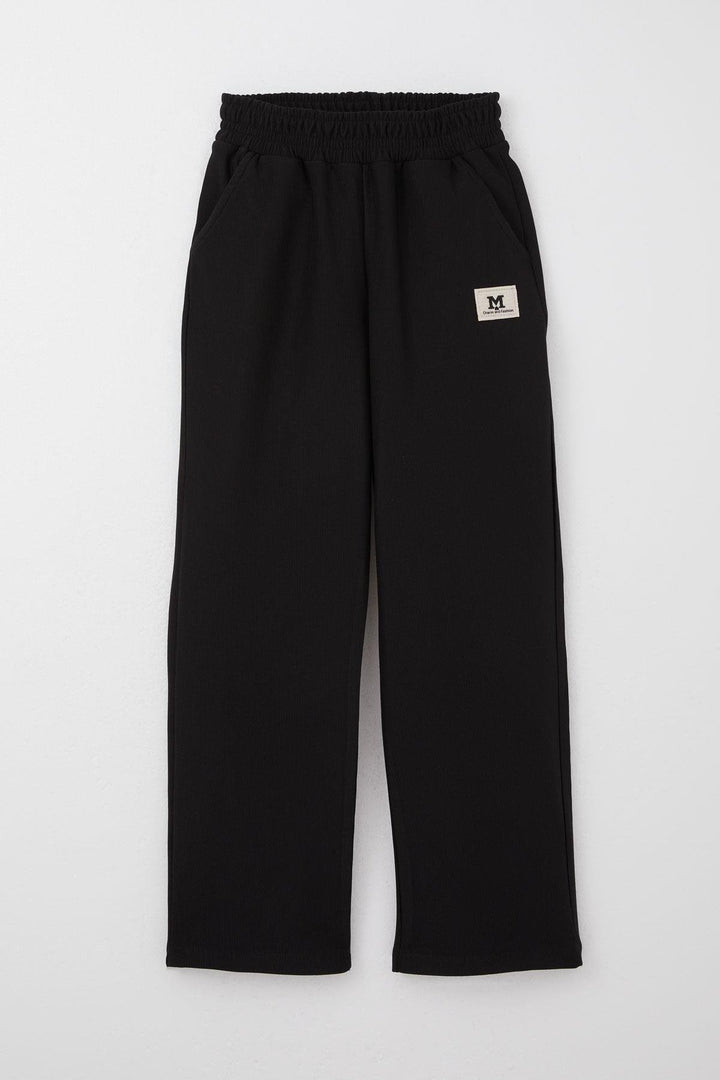 BRE Breeze Girl's Sweatpants with Elastic Waistband, Pockets and Logo, 62 Years, Black - Johns Creek
