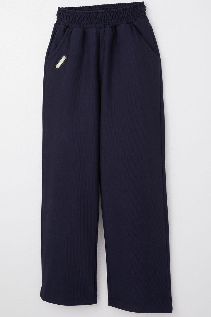 BRE Breeze Girl's Sweatpants with Elastic Waistband, Pockets and Logo, Navy Blue, 62 Years - Benidorm