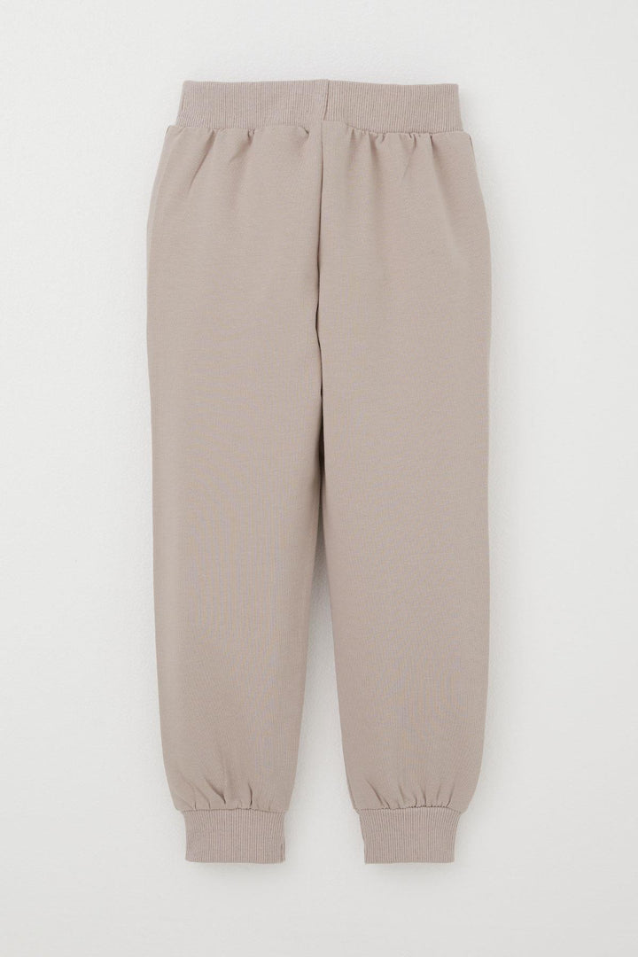 BRE Breeze Girl Child Sweatpants Bottom Stitch Detail Pocketed 3-7 Years, Mink - San Giorgio a Cremano