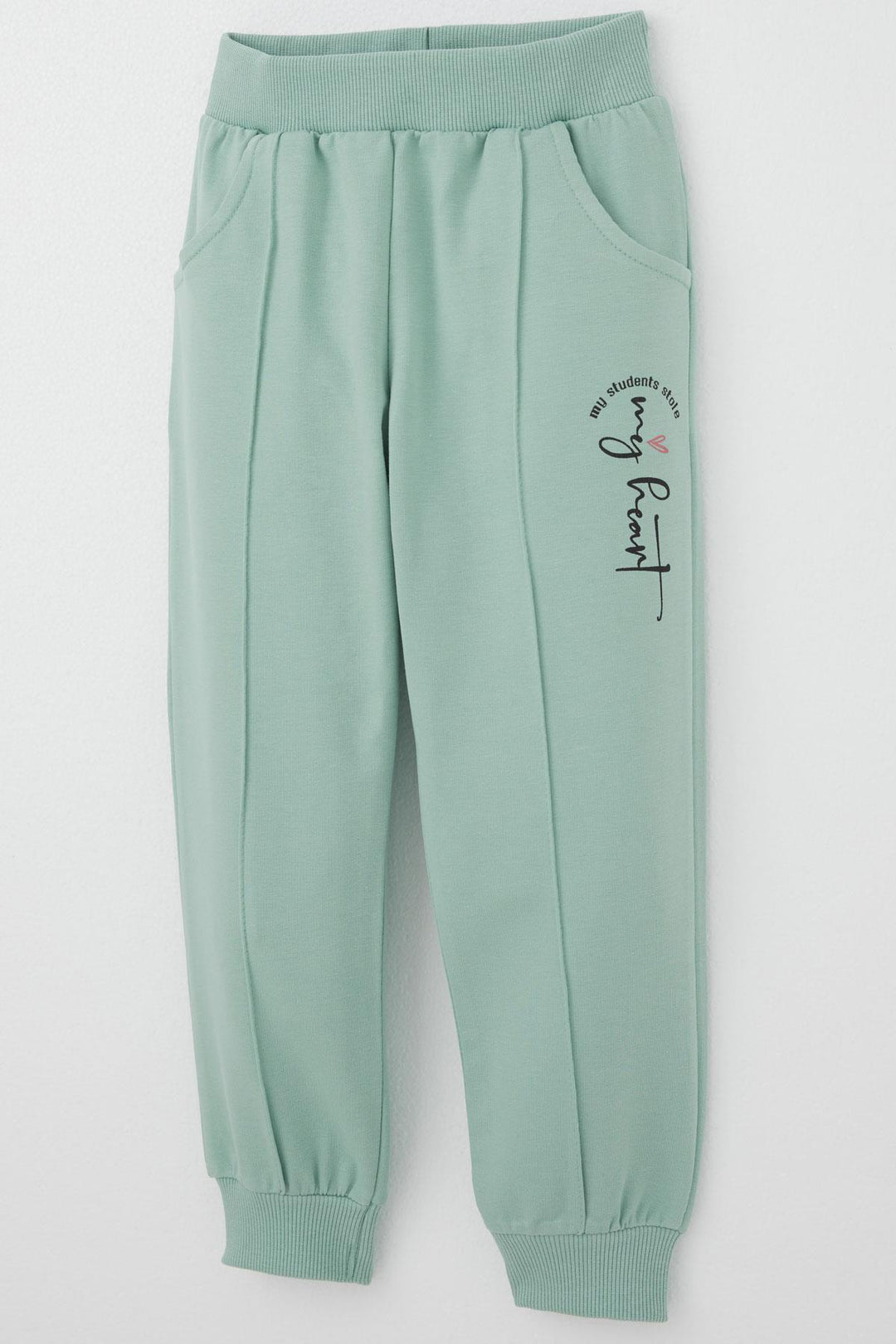 BRE Breeze Girl's Sweatpants with Seam Detail Pockets, 3-7 Years, Aqua Green - Austin