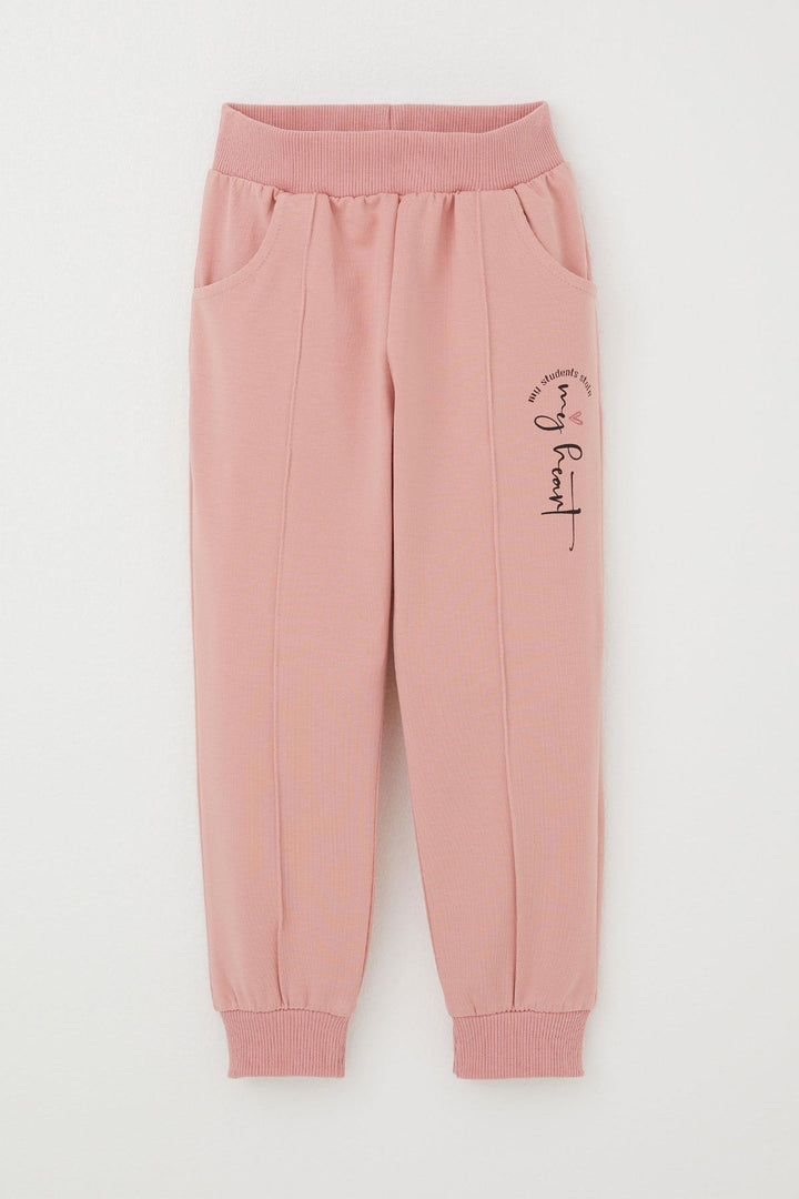 BRE Breeze Girl's Sweatpants with Seam Detail Pockets, 3-7 Years, Pink - Deva