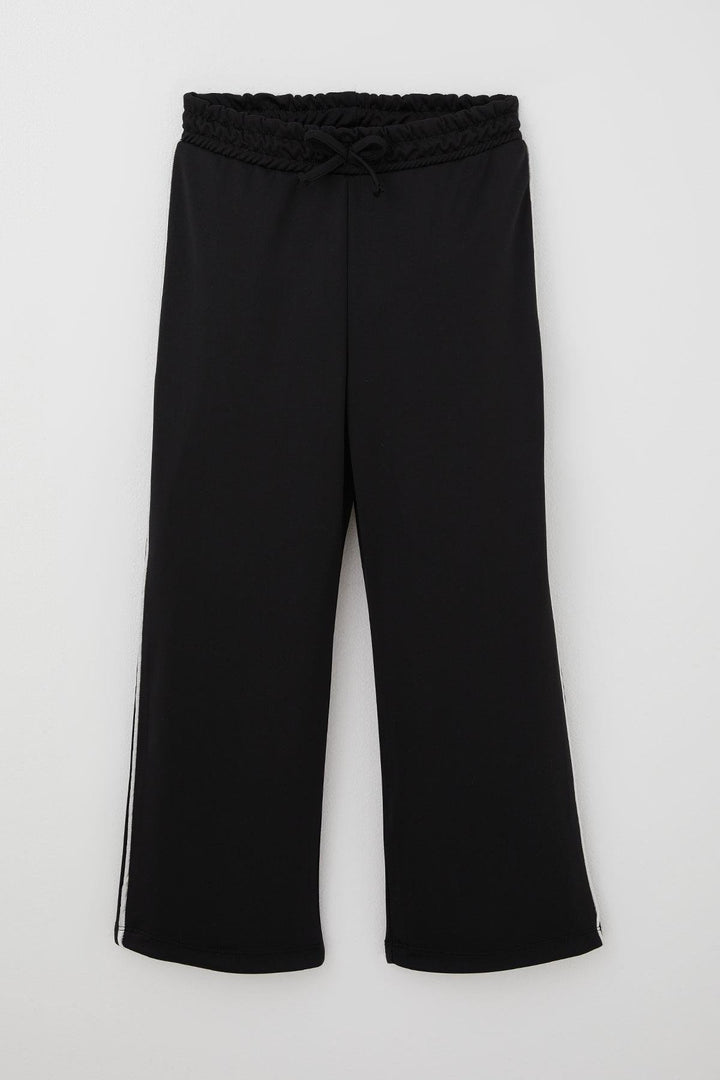 BRE Breeze Girl's Sweatpants with Bow Tie Lace-Up Accessory Elastic Waistband Striped 82 Years, Black - Miami