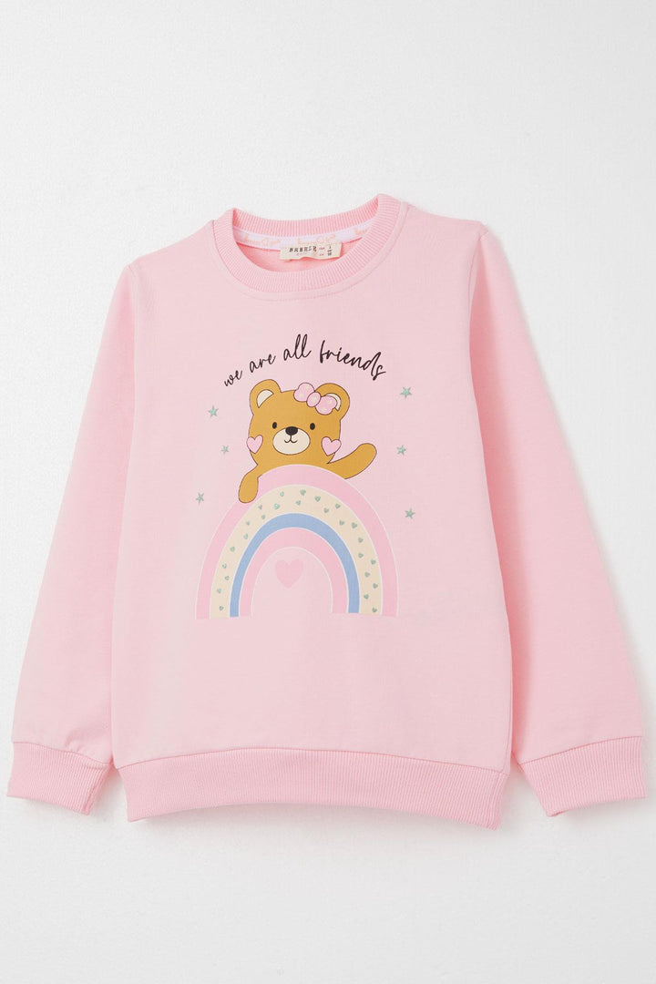 BRE Breeze Girl Child Tracksuit Friendship Themed Cute Bear Printed 1-4 Years, Pink - Terrebonne