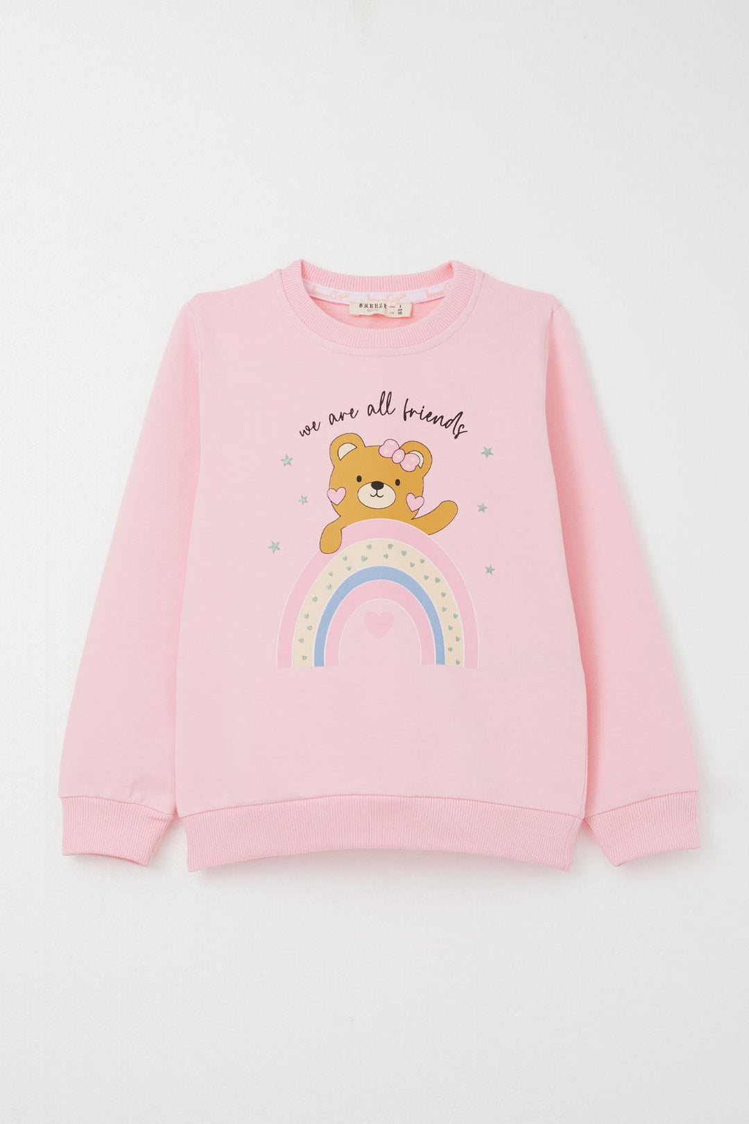 BRE Breeze Girl Child Tracksuit Friendship Themed Cute Bear Printed 1-4 Years, Pink - Terrebonne