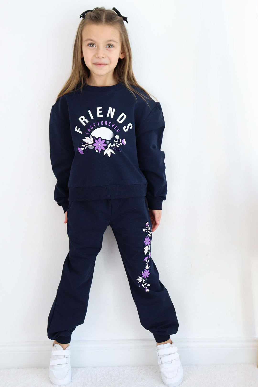BRE Breeze Girl Child Tracksuit Friend Themed Flower Printed 62 Years, Navy - Delmenhorst