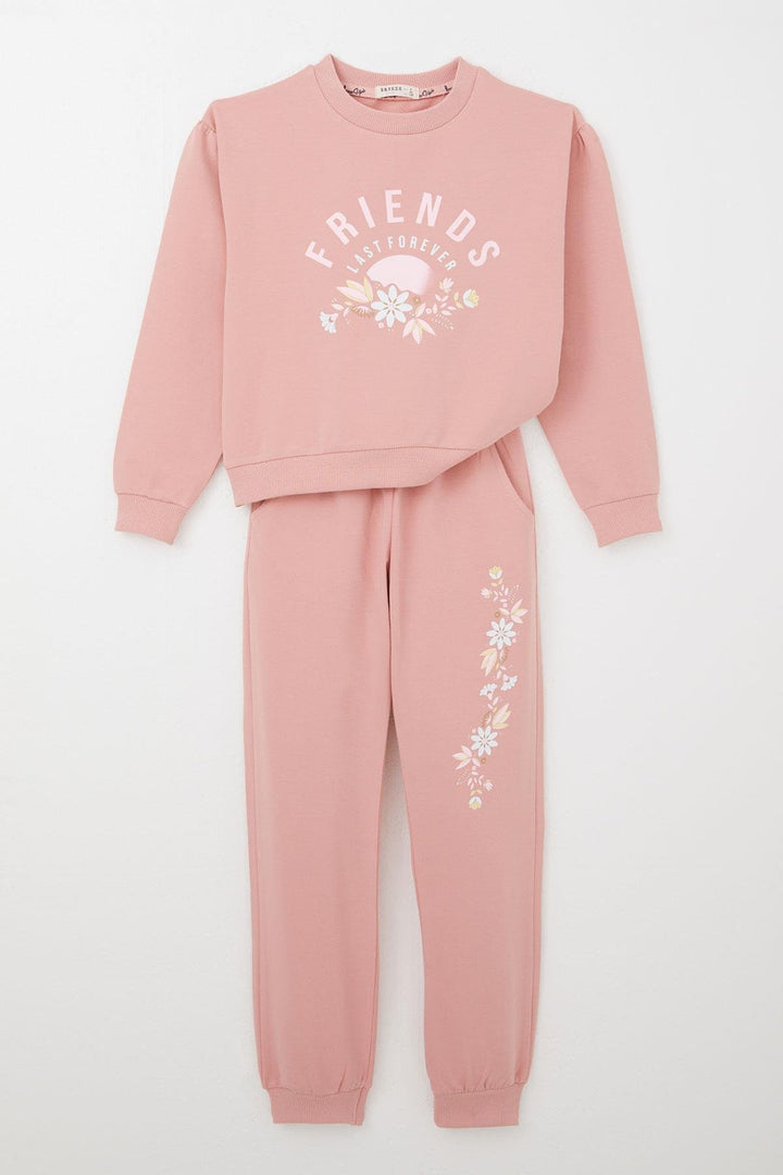BRE Breeze Girl Child Tracksuit Friend Themed Flower Printed 62 Years, Rose Pink - Surbiton
