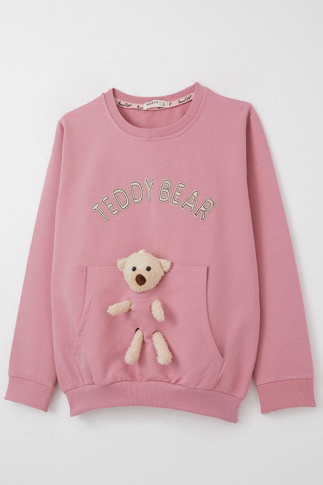 BRE Breeze Girl Child Tracksuit with Bear Accessory Embroidered Writing 5-9 Years, Rose Pink - McMinnville