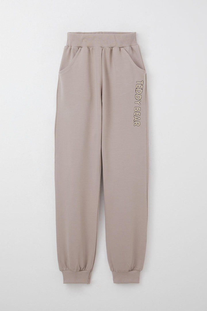BRE Breeze Girl Child Tracksuit Set with Bear Accessories Embroidered Writing 5-9 Years, Mink - Toulon