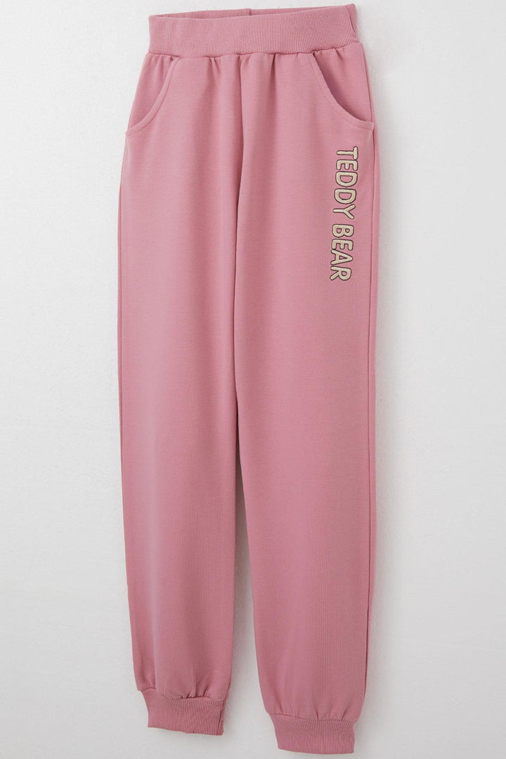 BRE Breeze Girl Child Tracksuit with Bear Accessory Embroidered Writing 5-9 Years, Rose Pink - McMinnville