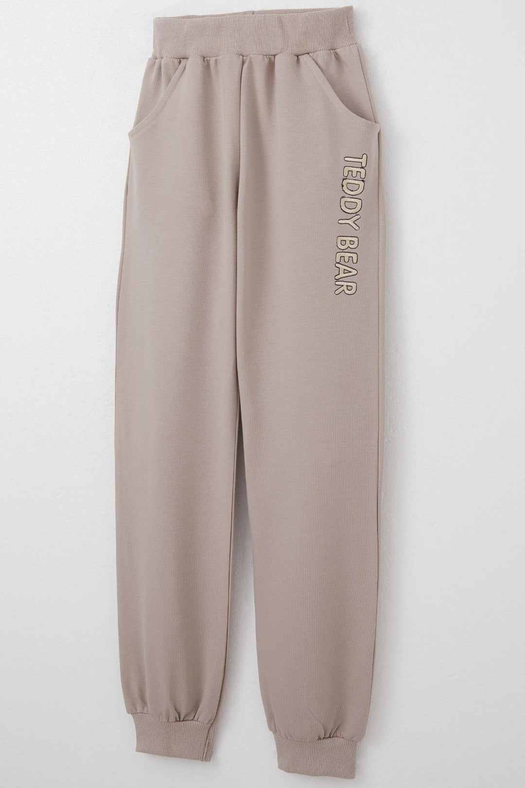 BRE Breeze Girl Child Tracksuit Set with Bear Accessories Embroidered Writing 5-9 Years, Mink - Toulon