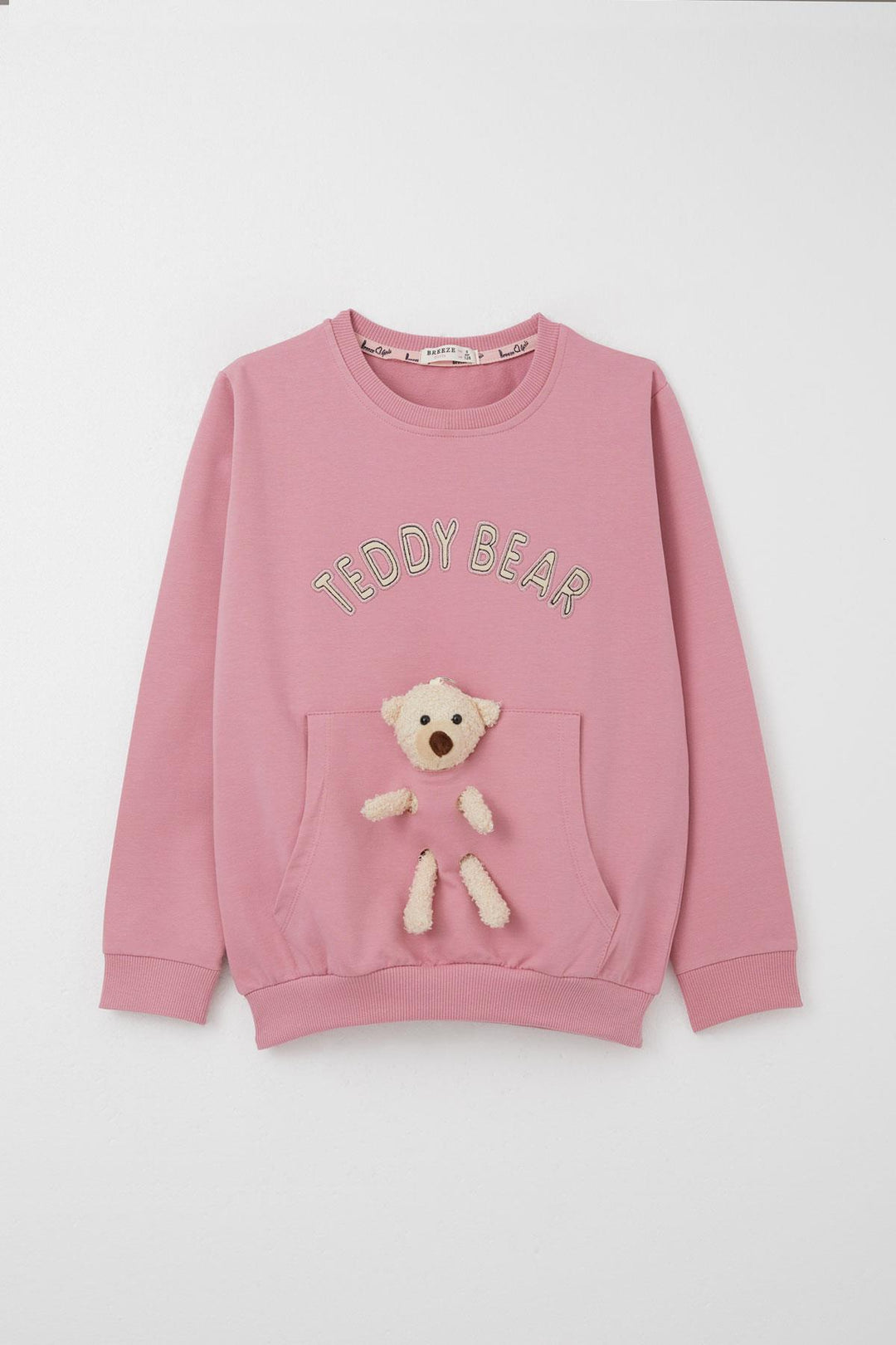 BRE Breeze Girl Child Tracksuit with Bear Accessory Embroidered Writing 5-9 Years, Rose Pink - McMinnville