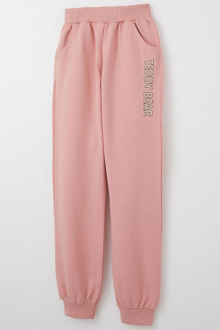 BRE Breeze Girl Child Tracksuit with Bear Accessory Embroidered Writing 5-9 Years, Rose Pink - Spring Hill