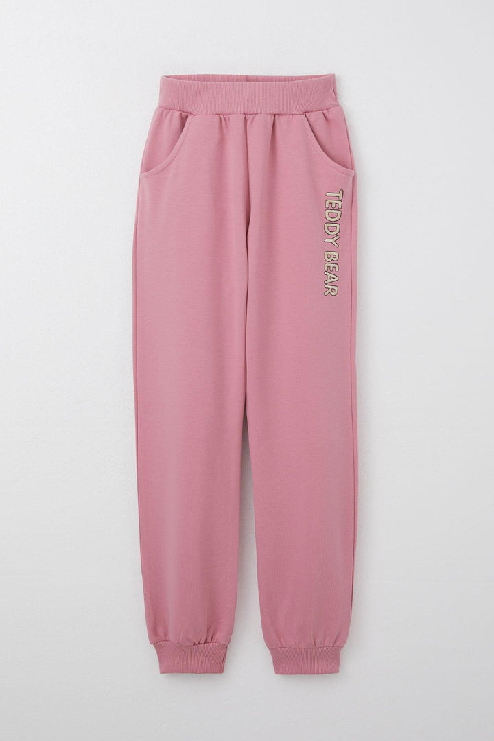 BRE Breeze Girl Child Tracksuit with Bear Accessory Embroidered Writing 5-9 Years, Rose Pink - McMinnville