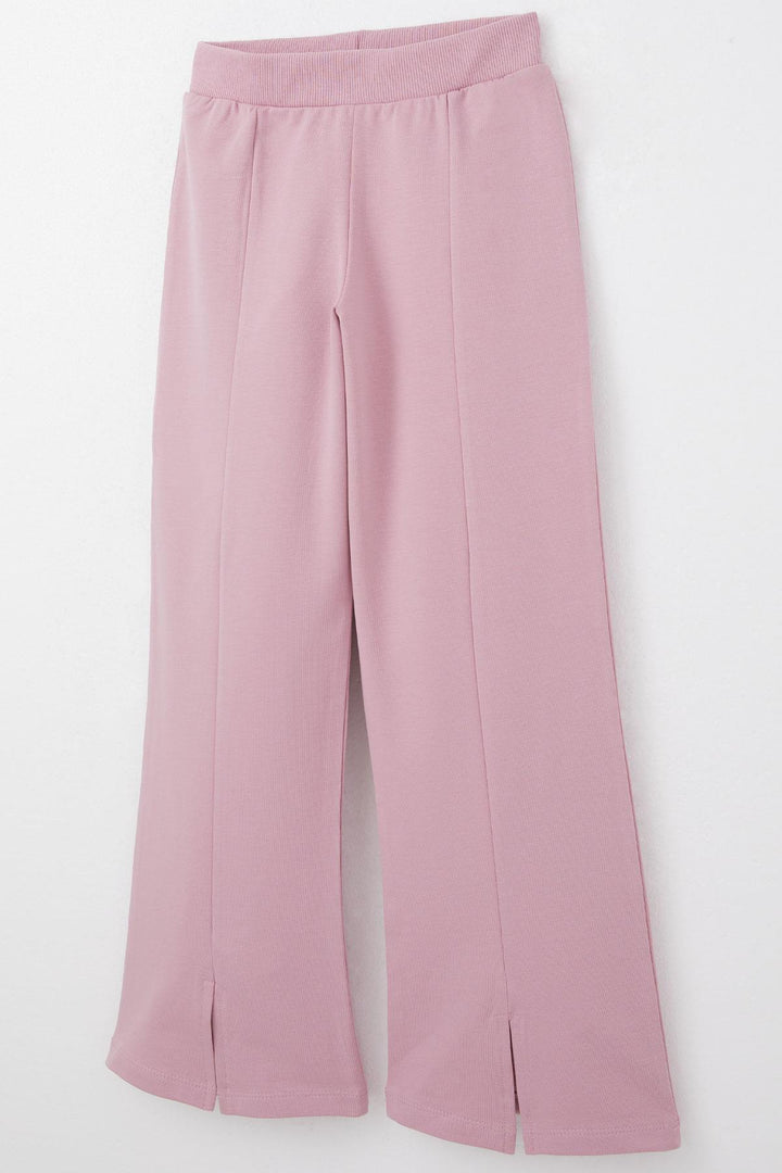 BRE Breeze Girl Child Tracksuit Flower Printed Wide Leg Slit 50 Years, Rose Pink - Olbia