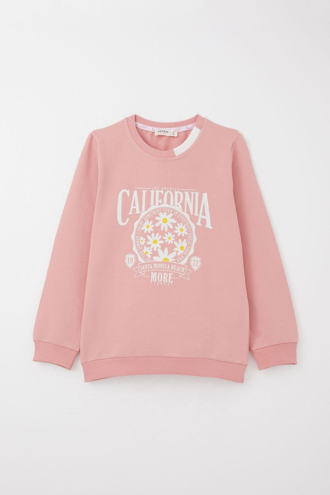 BRE Breeze Girl Child Tracksuit Flower Printed Wide Leg Slit 50 Years, Rose Pink - Utrera