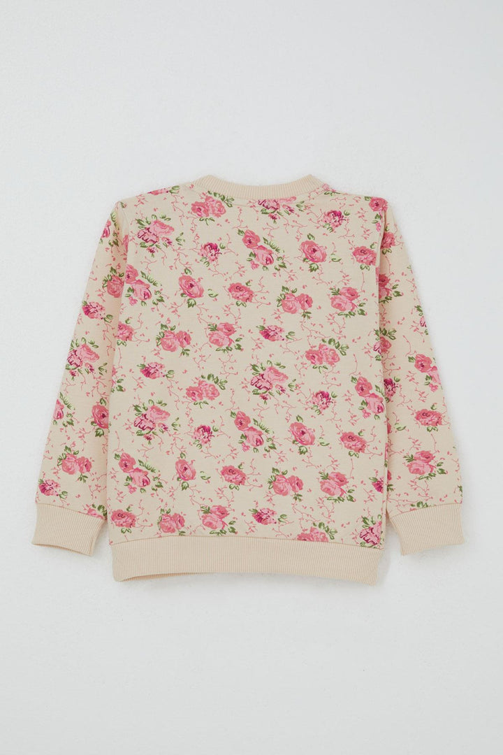 BRE Breeze Girl Child Tracksuit Flower Patterned 1.5-5 Years, Beige - Charlotte