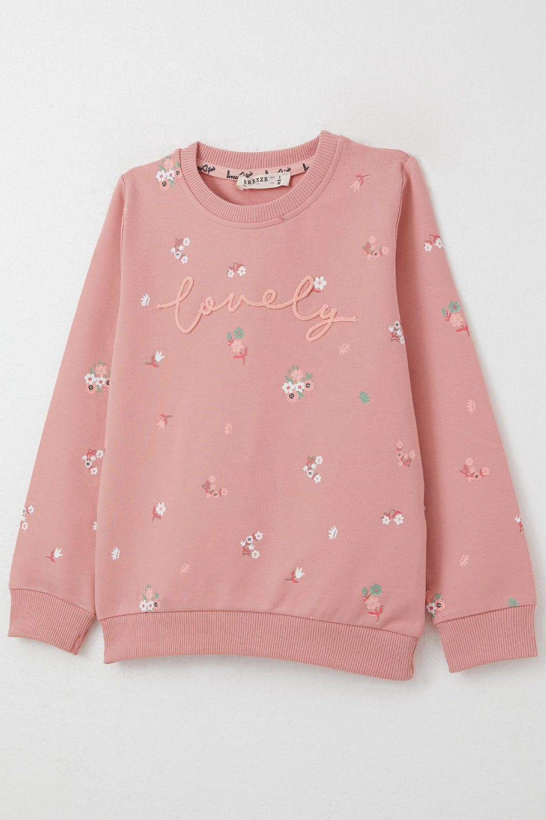 BRE Breeze Girl Child Tracksuit Set with Flower Pattern Print 1-4 Years, Rose Pink - Hicksville