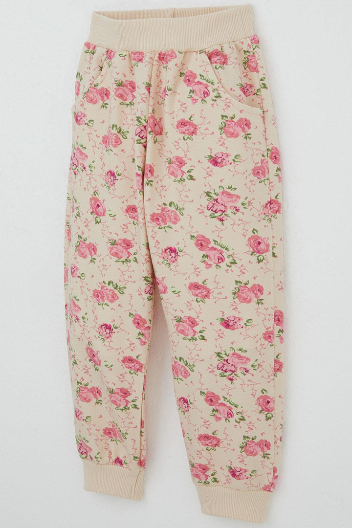 BRE Breeze Girl Child Tracksuit Flower Patterned 1.5-5 Years, Beige - Charlotte