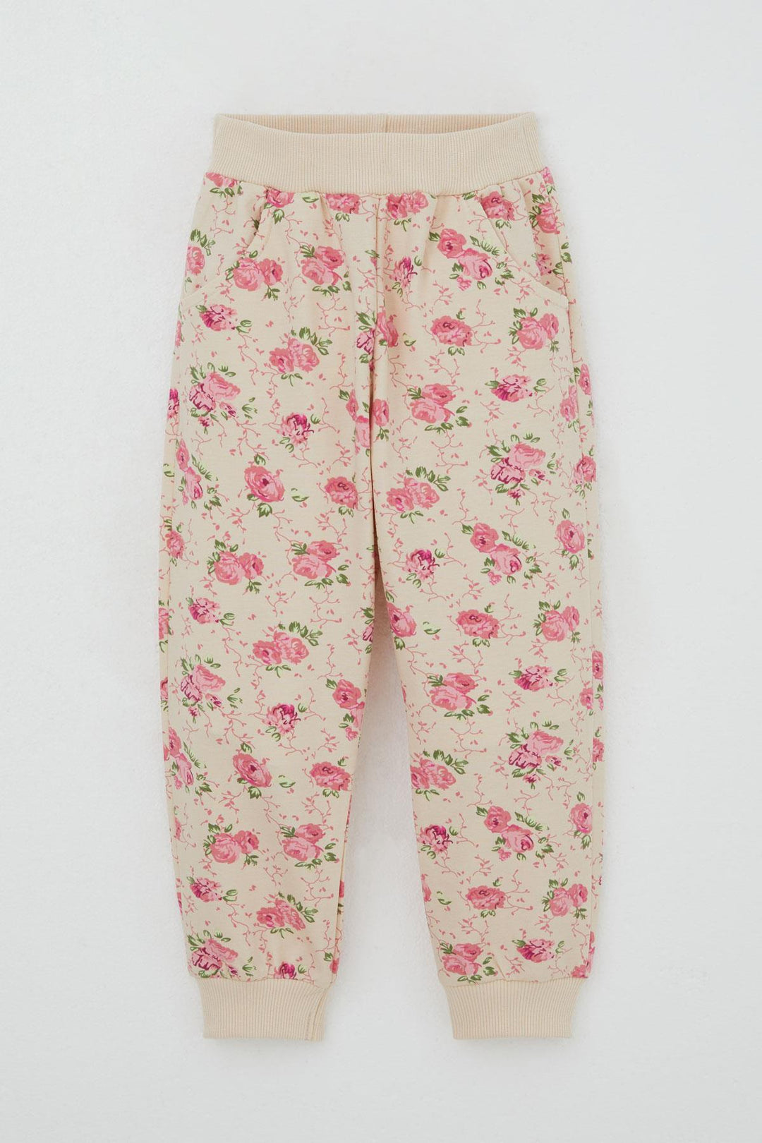 BRE Breeze Girl Child Tracksuit Flower Patterned 1.5-5 Years, Beige - Charlotte